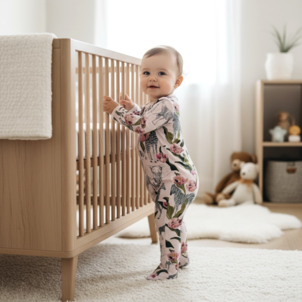 Soft & Stretchy Zipper Jumpsuit - Safari Girl