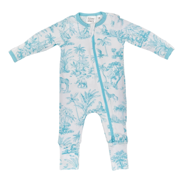 Soft & Stretchy Zipper Jumpsuit - Vintage Safari Aqua - Unisex
