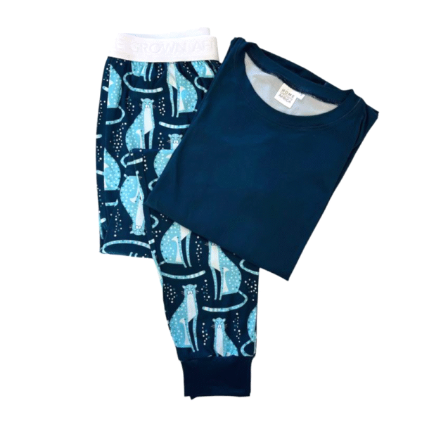 Soft & Stretchy Men's Lounge SET - Navy Cheetah