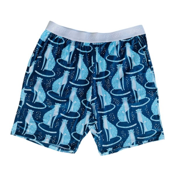 Soft & Stretchy Men's Lounge Shorts Navy Cheetah