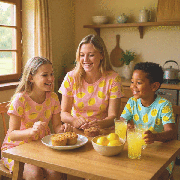 Kids Summer PJ's - Lemons Pink
