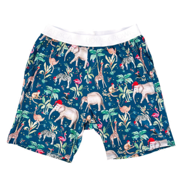 Soft & Stretchy Men's Lounge Shorts African Christmas