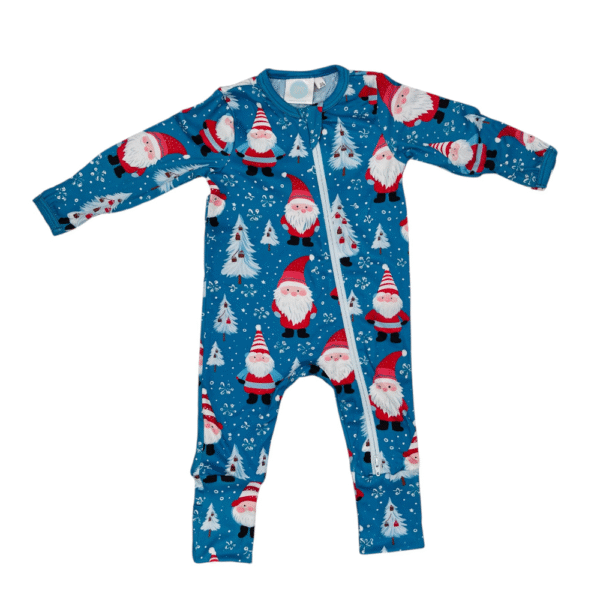 Soft & Stretchy Zipper Jumpsuit - Christmas Blue