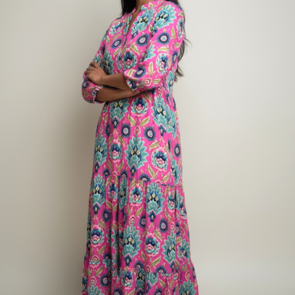 Ladies 3-Tier Dress - Hawaii Hot Pink