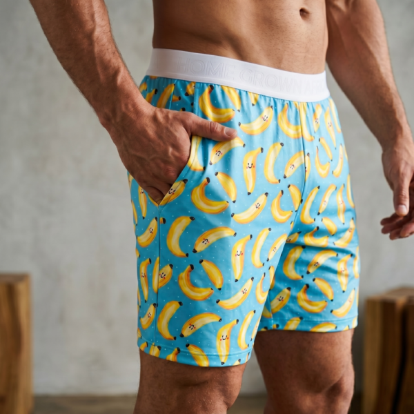 Soft & Stretchy Men's Lounge Shorts Bananas