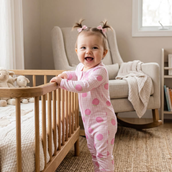Soft & Stretchy Zipper Jumpsuit - Winter Strawberries