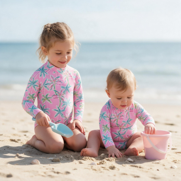 Swimsuit Pink Palms